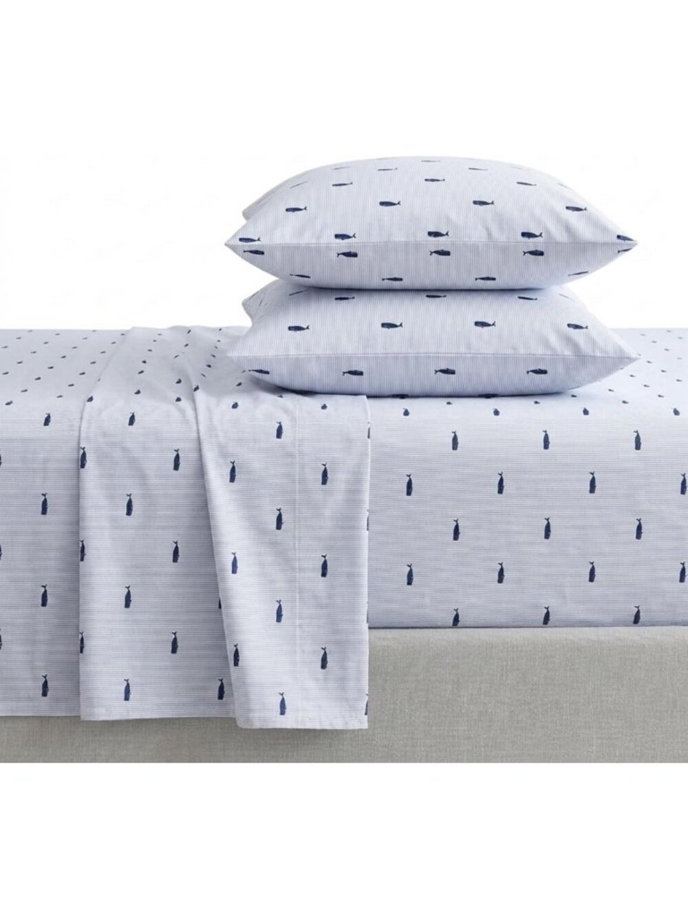 Queen Cotton Percale Sheet Set with Matching Pillowcases - Soft, Breathable
